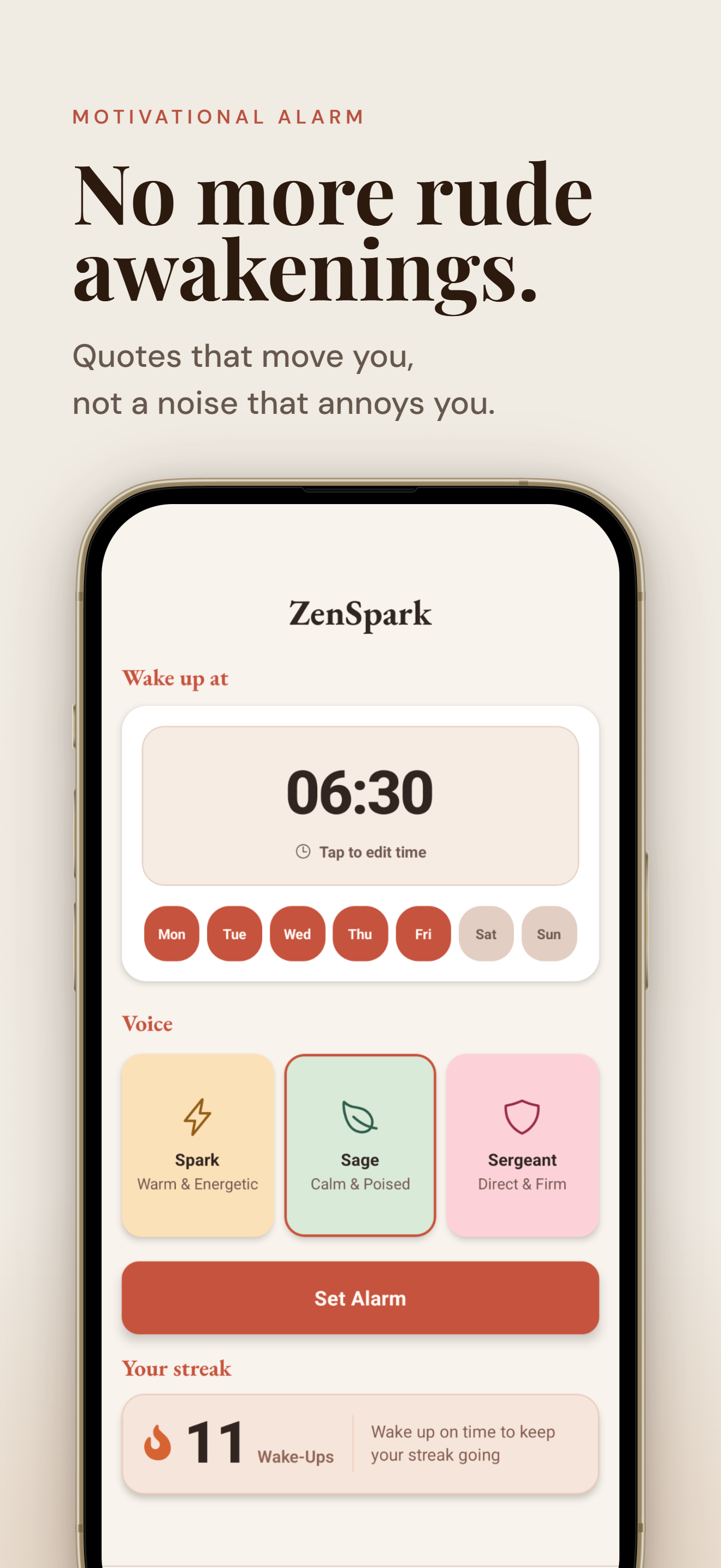 ZenSpark home screen