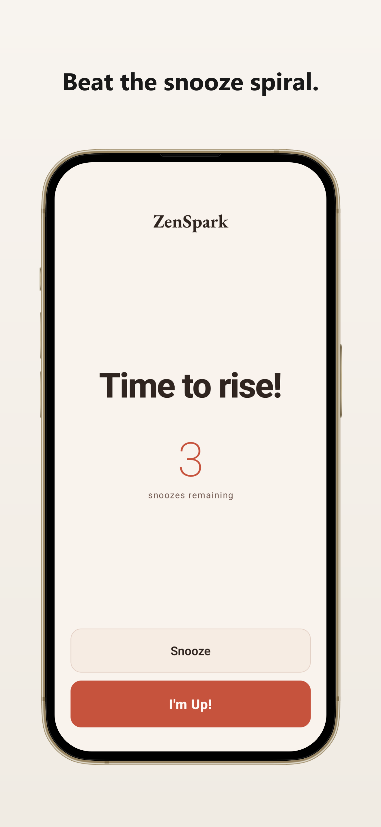 ZenSpark snooze screen