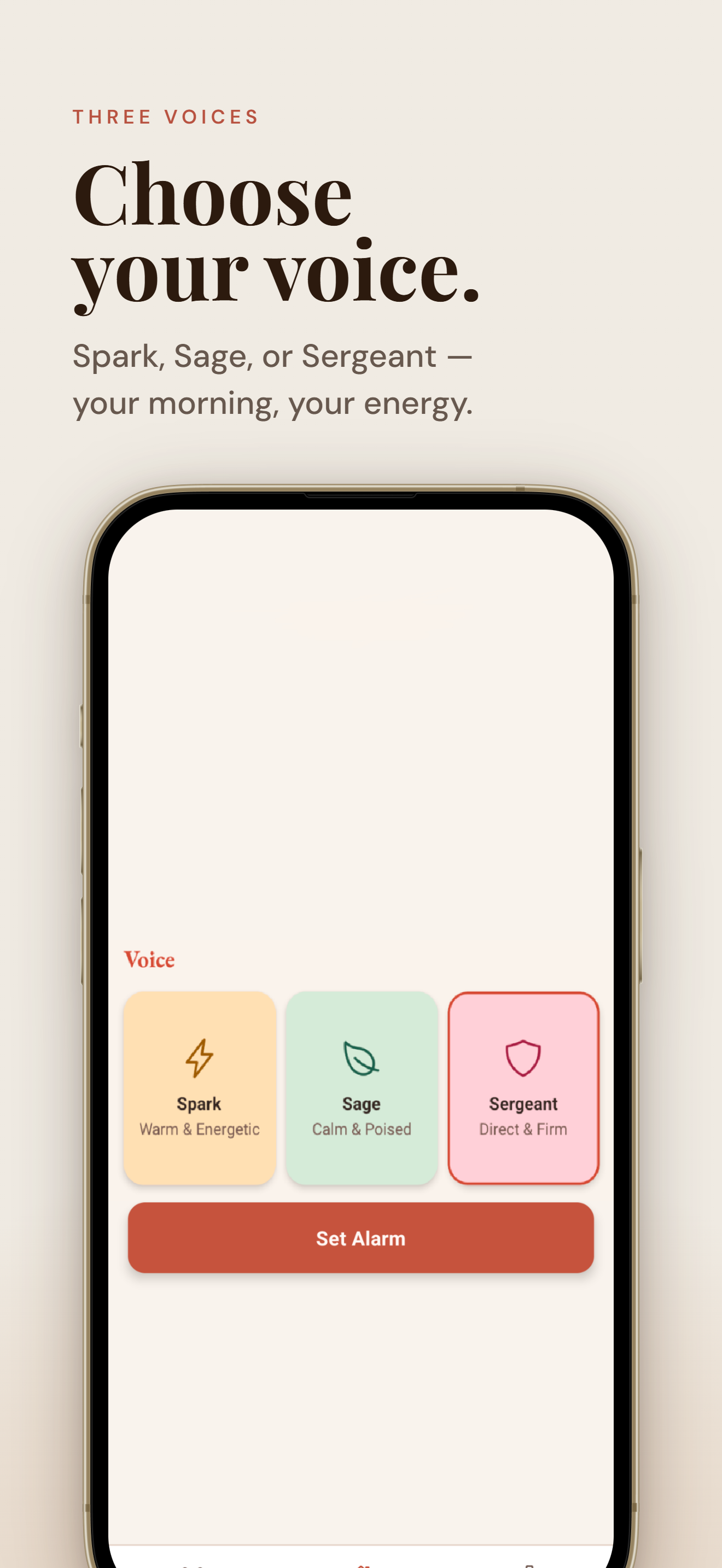 Choose your voice persona