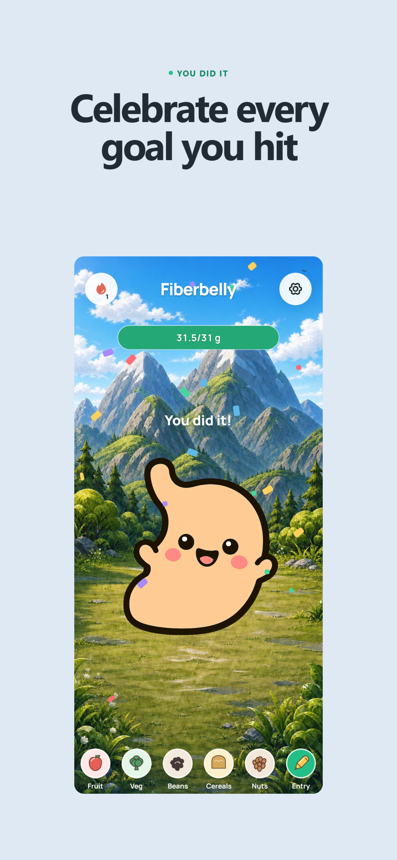 Fiberbelly goal celebration screen