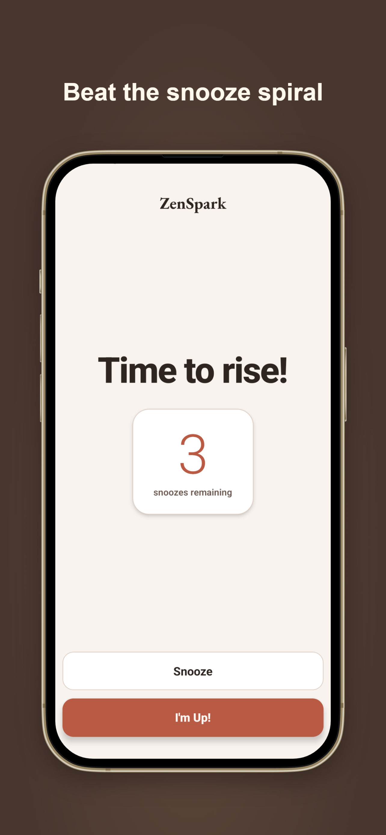 ZenSpark snooze screen